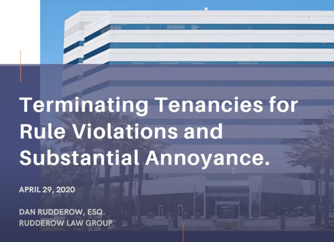 Terminating Tenancies for Rule Violations and Substantial Annoyance