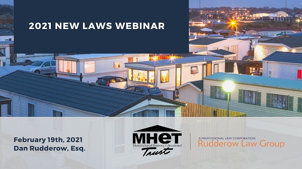 mobile home tennant laws webinar SB 91